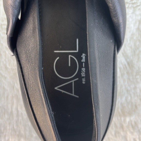 NWOT Agl Rocio Mary Jane Black Pointed-Toe Flats Leather EU 35.5 - Picture 6 of 9
